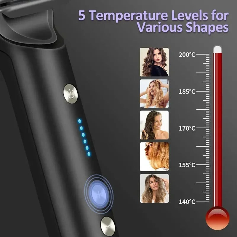 2-in-1 Ionic Hair Straightener & Curler Brush – Fast Heating Comb