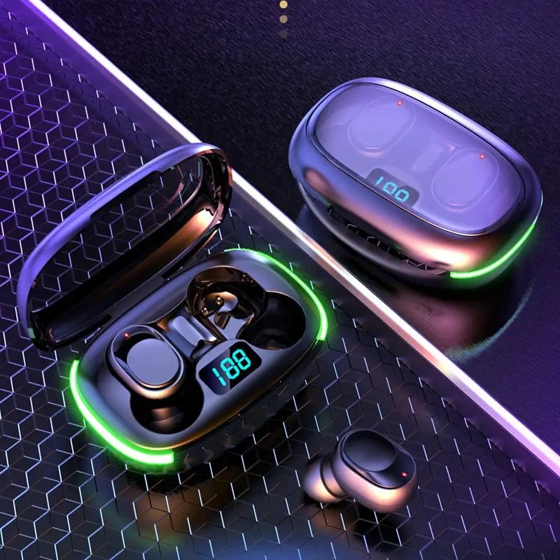Wireless Bluetooth Earbuds with LED Lit Charging Case