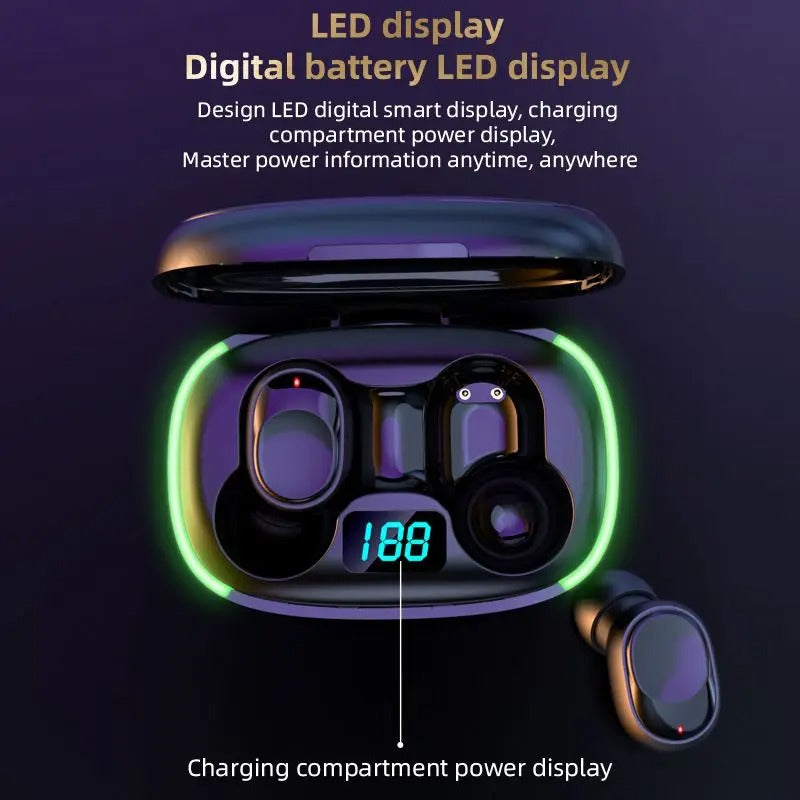 Wireless Bluetooth Earbuds with LED Lit Charging Case