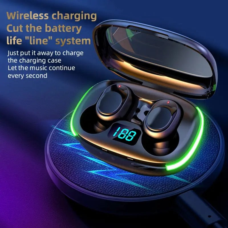Wireless Bluetooth Earbuds with LED Lit Charging Case