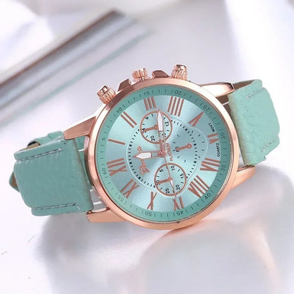 Top Brand Luxury Woman Watch Leather And Waterproof