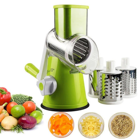 3 IN 1 ROTARY GRATER VEGETABLE SLICER