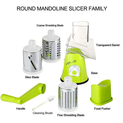3 IN 1 ROTARY GRATER VEGETABLE SLICER