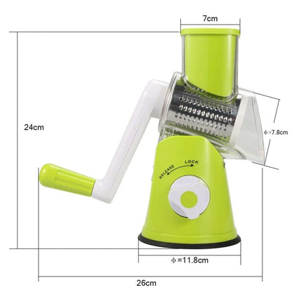 3 IN 1 ROTARY GRATER VEGETABLE SLICER