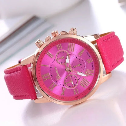 Top Brand Luxury Woman Watch Leather And Waterproof