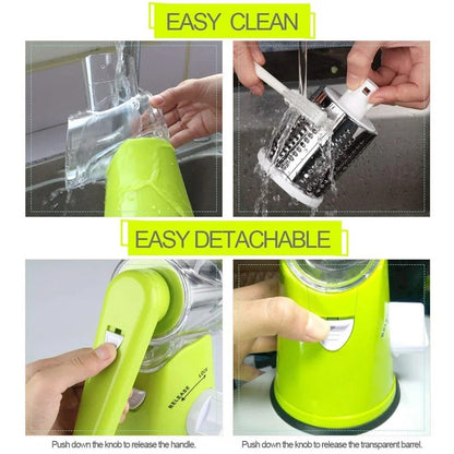 3 IN 1 ROTARY GRATER VEGETABLE SLICER
