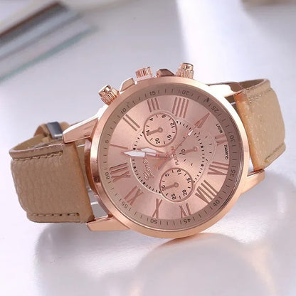 Top Brand Luxury Woman Watch Leather And Waterproof